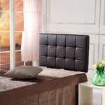 PU Leather Single Bed Deluxe Headboard Bedhead - Brown
