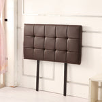 PU Leather Single Bed Deluxe Headboard Bedhead - Brown