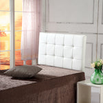 PU Leather Single Bed Deluxe Headboard Bedhead - White