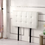 PU Leather Single Bed Deluxe Headboard Bedhead - White