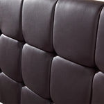 PU Leather Double Bed Deluxe Headboard Bedhead - Brown