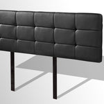 PU Leather Queen Bed Deluxe Headboard Bedhead - Black