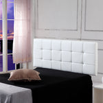PU Leather Queen Bed Deluxe Headboard Bedhead - White