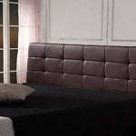 PU Leather King Bed Deluxe Headboard Bedhead - Brown