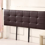 PU Leather King Bed Deluxe Headboard Bedhead - Brown