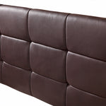 PU Leather King Bed Deluxe Headboard Bedhead - Brown