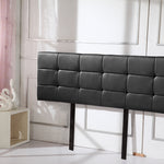 PU Leather King Bed Deluxe Headboard Bedhead - Black