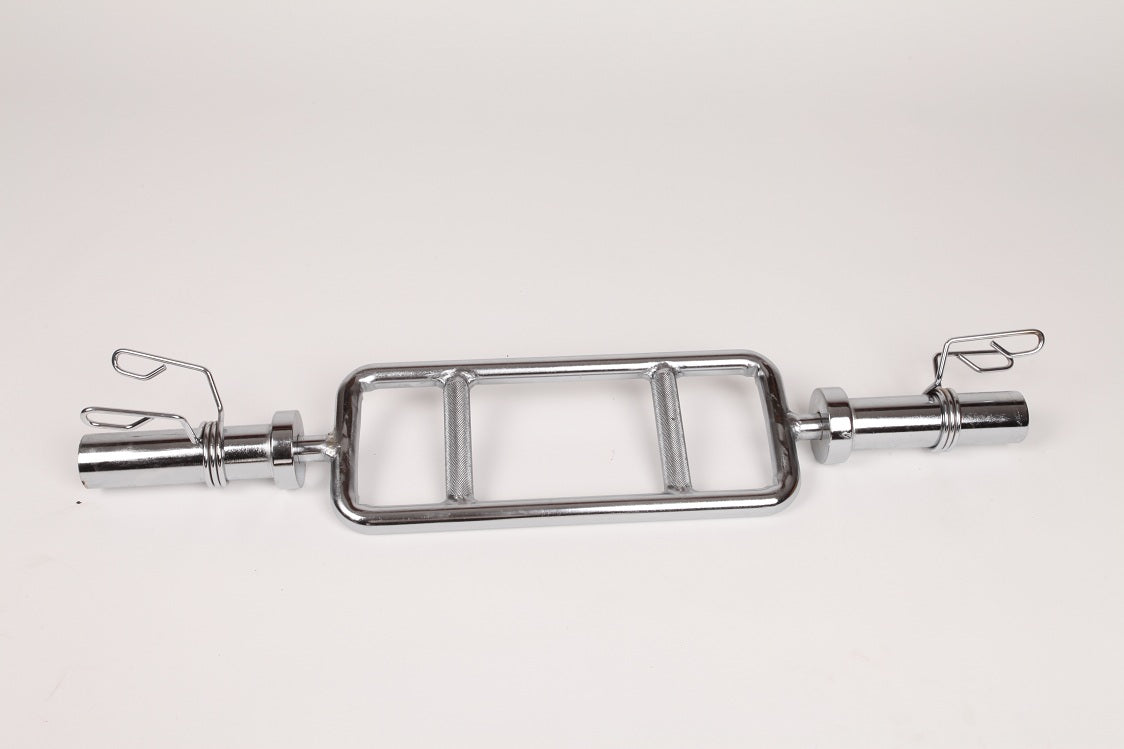 Chrome Olympic Tricep Bar Barbell Heavy Duty with Spring Collars