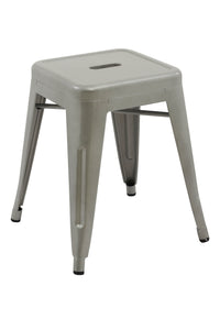 Set of 4x 45cm Tolix Retro Reproduction Cafe Bar Stools - Silver