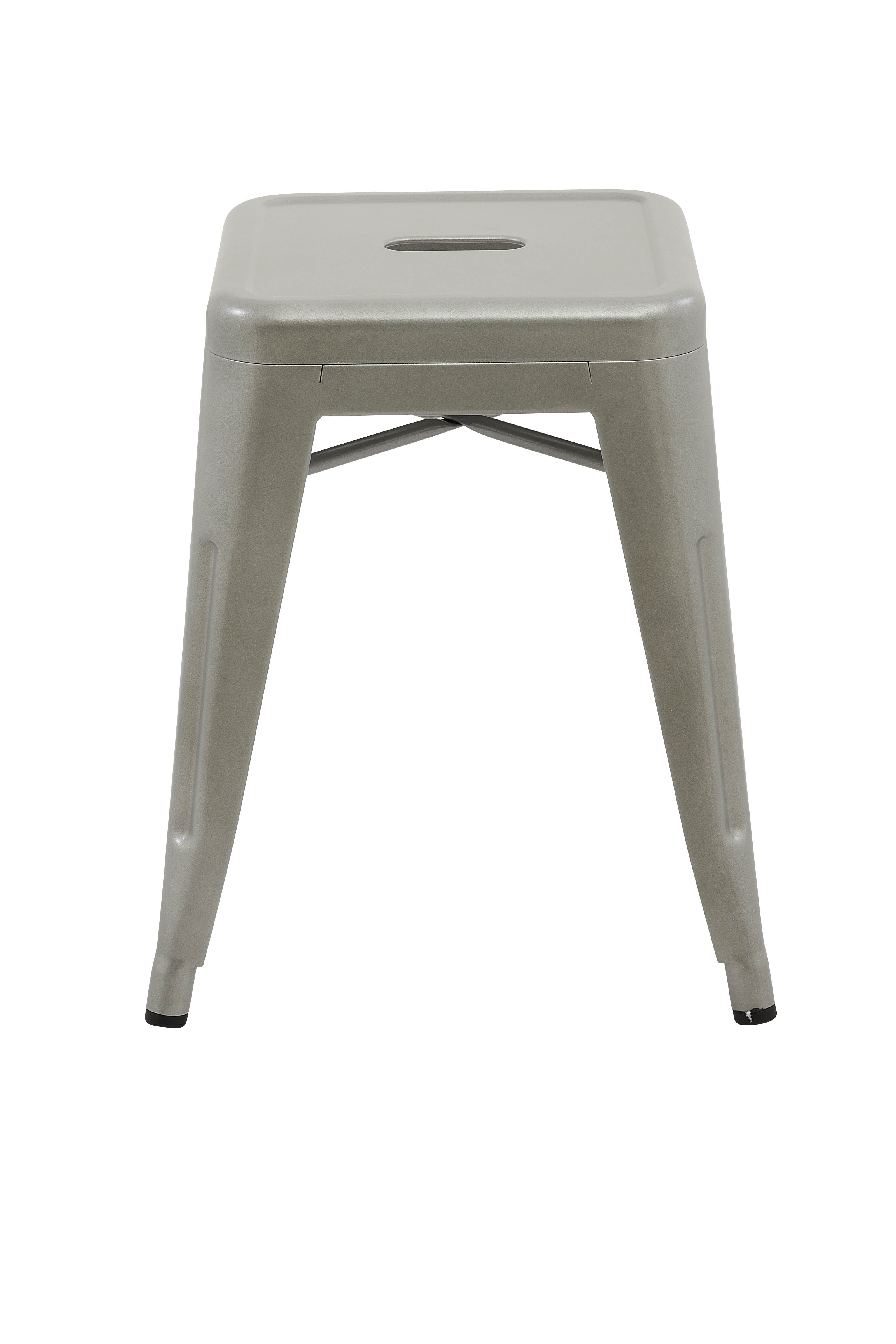 Set of 4x 45cm Tolix Retro Reproduction Cafe Bar Stools - Silver
