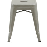 Set of 4x 45cm Tolix Retro Reproduction Cafe Bar Stools - Silver