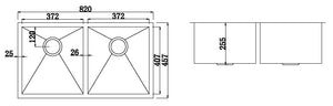 Stainless Steel Sink - 820x457mm