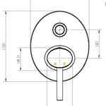 Chrome Bathroom Shower Wall Mixer Diverter w/ WaterMark