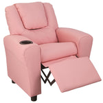 PU Leather Kids Recliner with Drink Holder