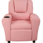 PU Leather Kids Recliner with Drink Holder