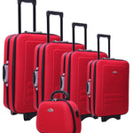 5pc Suitcase Trolley Travel Bag Luggage Set RED