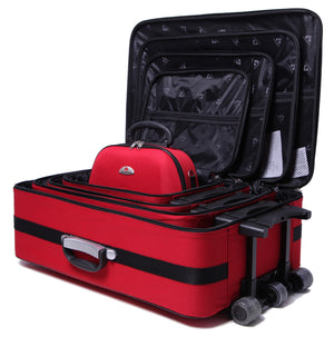 5pc Suitcase Trolley Travel Bag Luggage Set RED