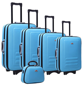 5pc Suitcase Trolley Travel Bag Luggage Set BLUE