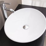 Bathroom Ceramic Oval Above Countertop Basin for Vanity