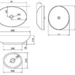 Bathroom Ceramic Oval Above Countertop Basin for Vanity