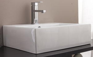 Ceramic Rectangular Above Countertop Basin for Vanity