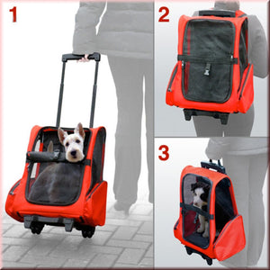 Dog Pet Safety Transport Carrier Backpack Trolley