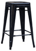 Set of 4x 66cm Tolix Retro Reproduction Cafe Bar Stools - Black