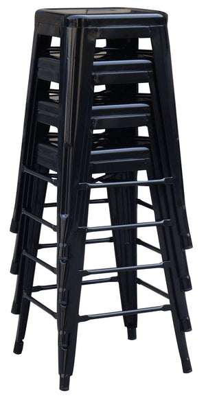 Set of 4x 66cm Tolix Retro Reproduction Cafe Bar Stools - Black