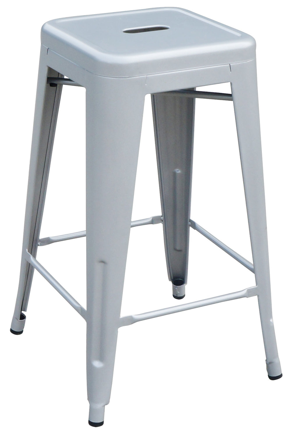 Set of 4x 66cm Tolix Retro Reproduction Cafe Bar Stools - Silver