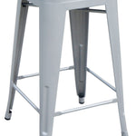 Set of 4x 66cm Tolix Retro Reproduction Cafe Bar Stools - Silver