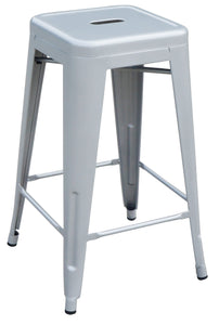 Set of 4x 66cm Tolix Retro Reproduction Cafe Bar Stools - Silver