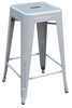 Set of 4x 66cm Tolix Retro Reproduction Cafe Bar Stools - Silver