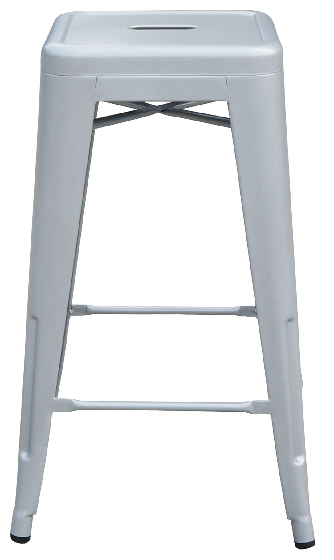 Set of 4x 66cm Tolix Retro Reproduction Cafe Bar Stools - Silver