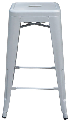 Set of 4x 66cm Tolix Retro Reproduction Cafe Bar Stools - Silver