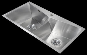 850x450mm Handmade Stainless Steel Topmount Kitchen Laundry Sink with Waste