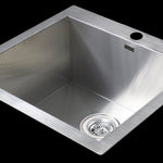 530x505mm Handmade Stainless Steel Topmount Kitchen Laundry Sink with Waste