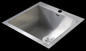 530x505mm Handmade Stainless Steel Topmount Kitchen Laundry Sink with Waste