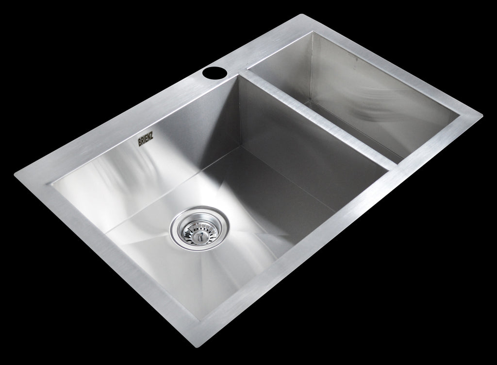 745x505mm Handmade Stainless Steel Topmount Kitchen Sink with Waste