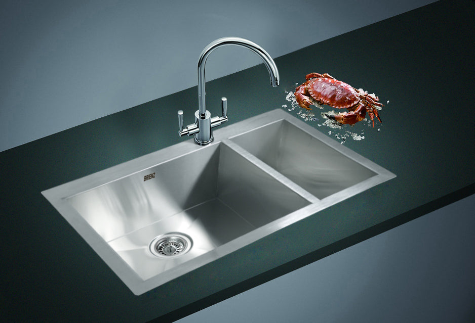 745x505mm Handmade Stainless Steel Topmount Kitchen Sink with Waste