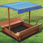 Kids Wooden Toy Sandpit with Canopy