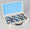 Deluxe Boules Bocce 8 Alloy Ball Set with Wooden Case