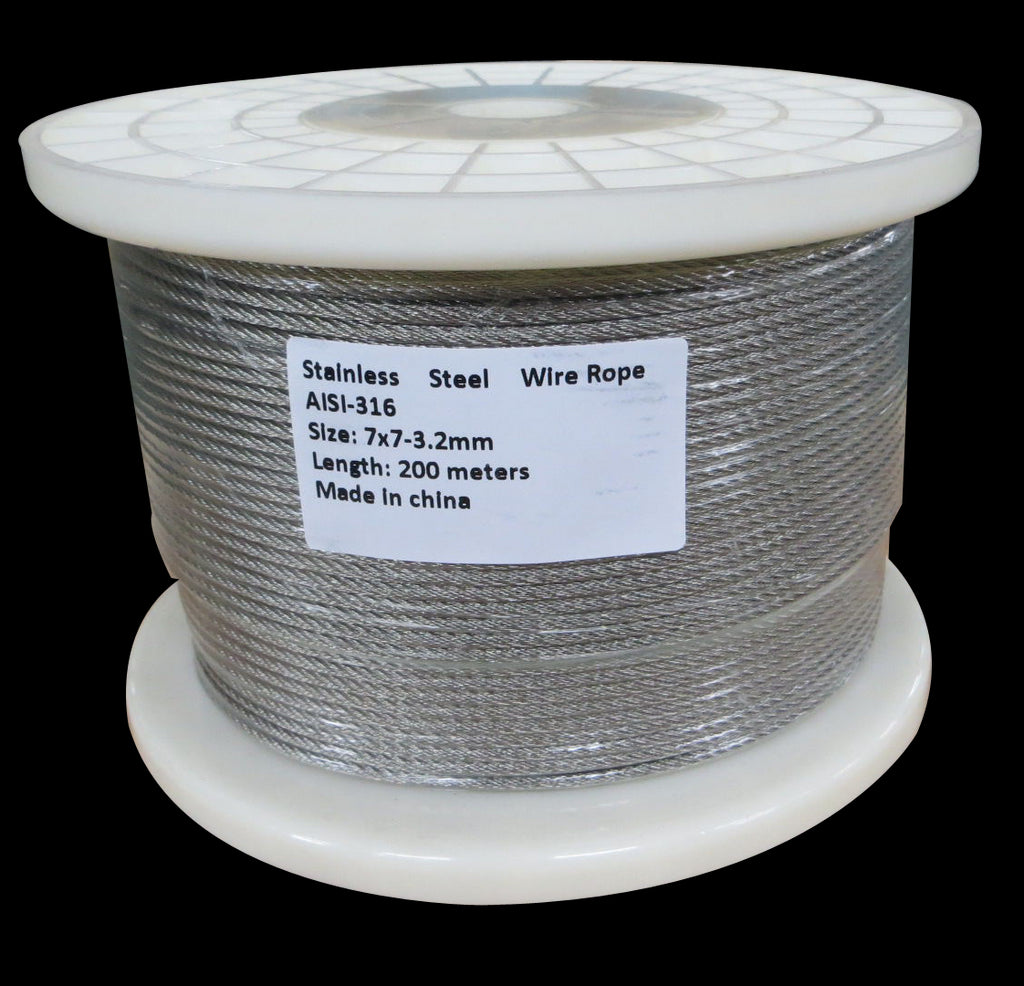 200M G316 STAINLESS STEEL WIRE ROPE 3.2MM BALUSTRADE