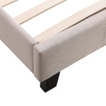 Single Linen Fabric Bed Frame Beige