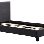 Single Linen Fabric Bed Frame Grey