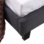 Single Linen Fabric Bed Frame Grey