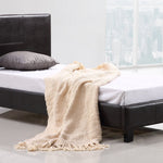 Single PU Leather Bed Frame Brown