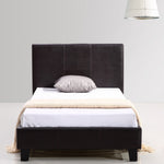 Single PU Leather Bed Frame Brown
