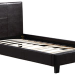 Single PU Leather Bed Frame Brown