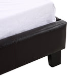Single PU Leather Bed Frame Brown