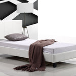 Single PU Leather Bed Frame White